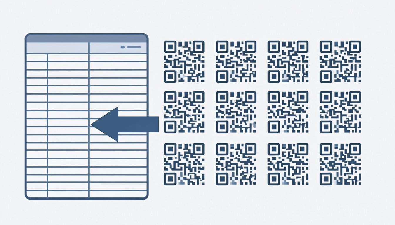 Bulk QR code generator — hundreds of QR codes in grid with batch processing