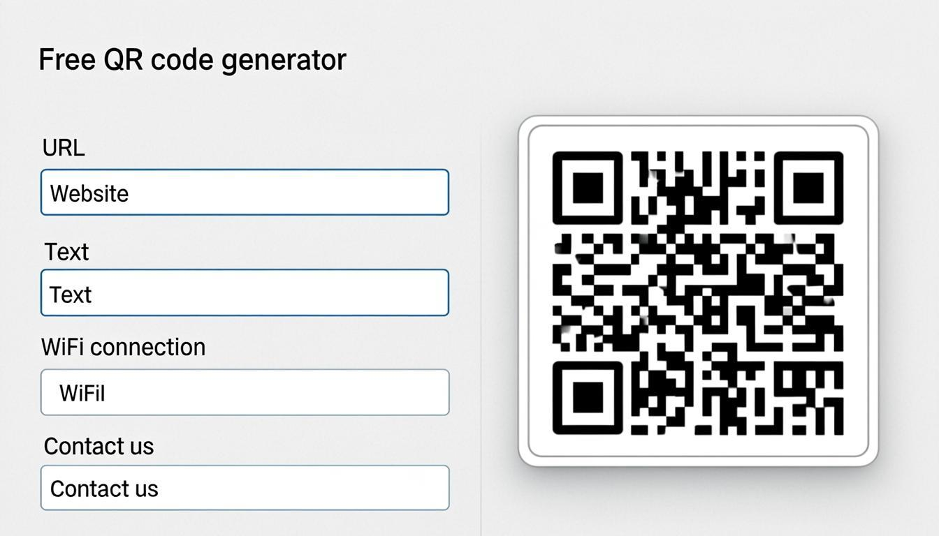 Free QR code generator — creating QR codes for URLs, text, WiFi, and contacts