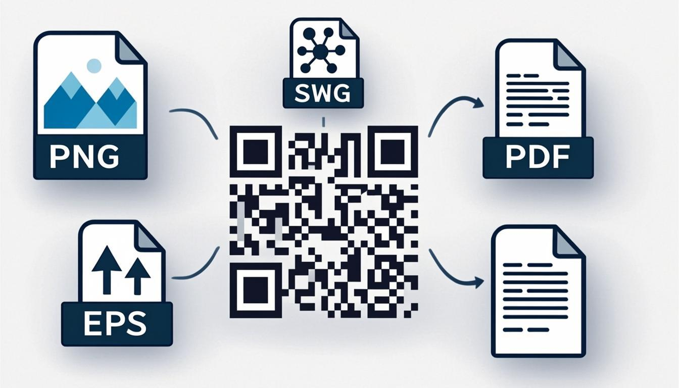QR code format converter — exporting QR codes to PNG, SVG, PDF, EPS formats