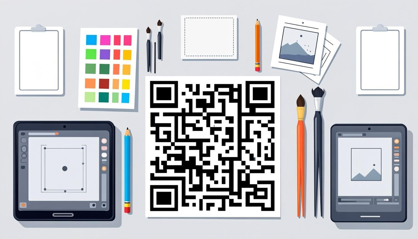 QR code customizer — branded QR code with company colors, logo, and design tool