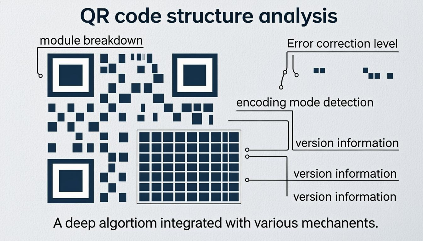QR code structure analysis — module breakdown, encoding mode, error correction level