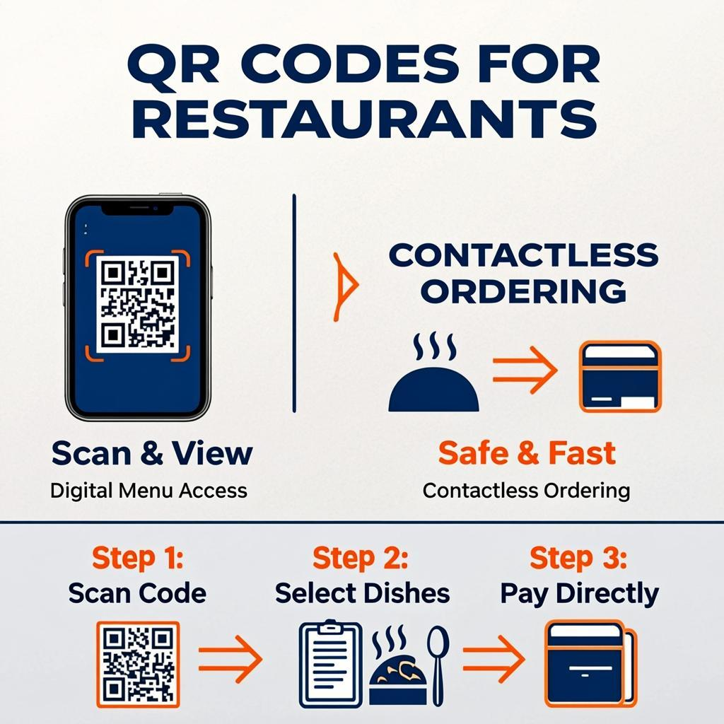 qr codes for restaurants — key concepts diagram
