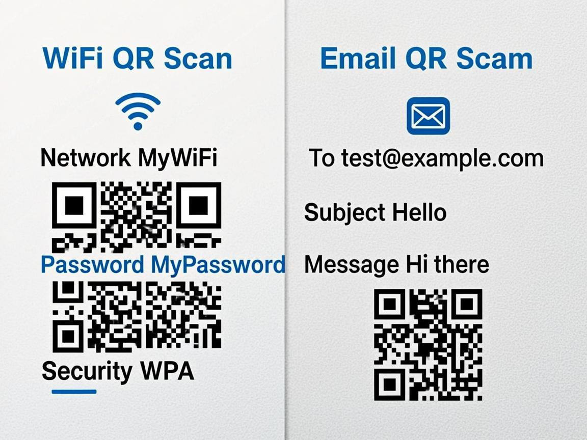 QR code scan result comparison showing encoded percent signs on the left and clean formatted readable data on the right