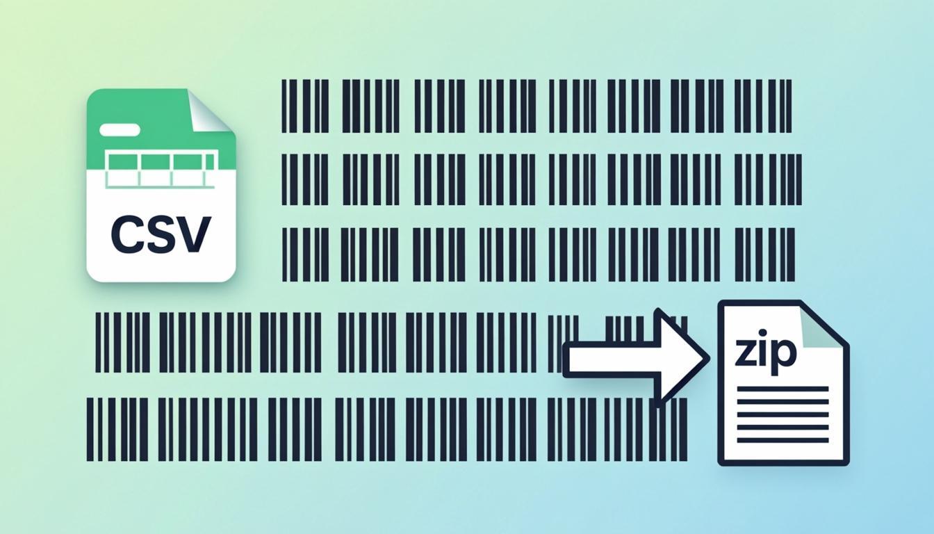 Bulk barcode generator — CSV input producing a ZIP of 1000 barcode PNG images